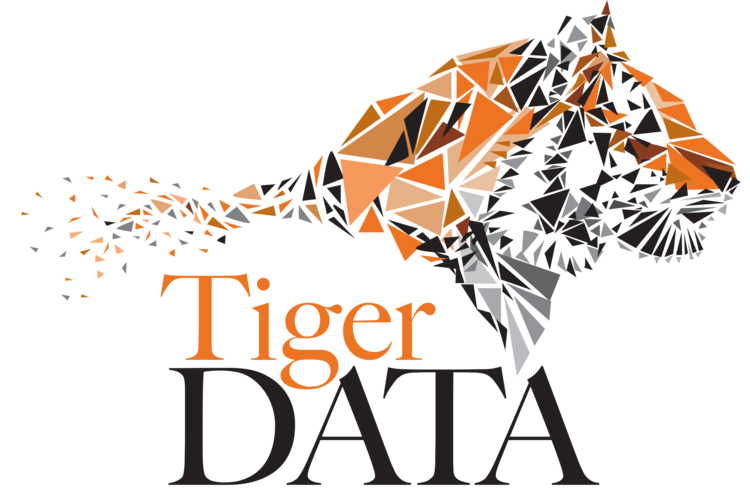 Logo for TigerData depicting the profile of a tiger created out of geometric shapes.